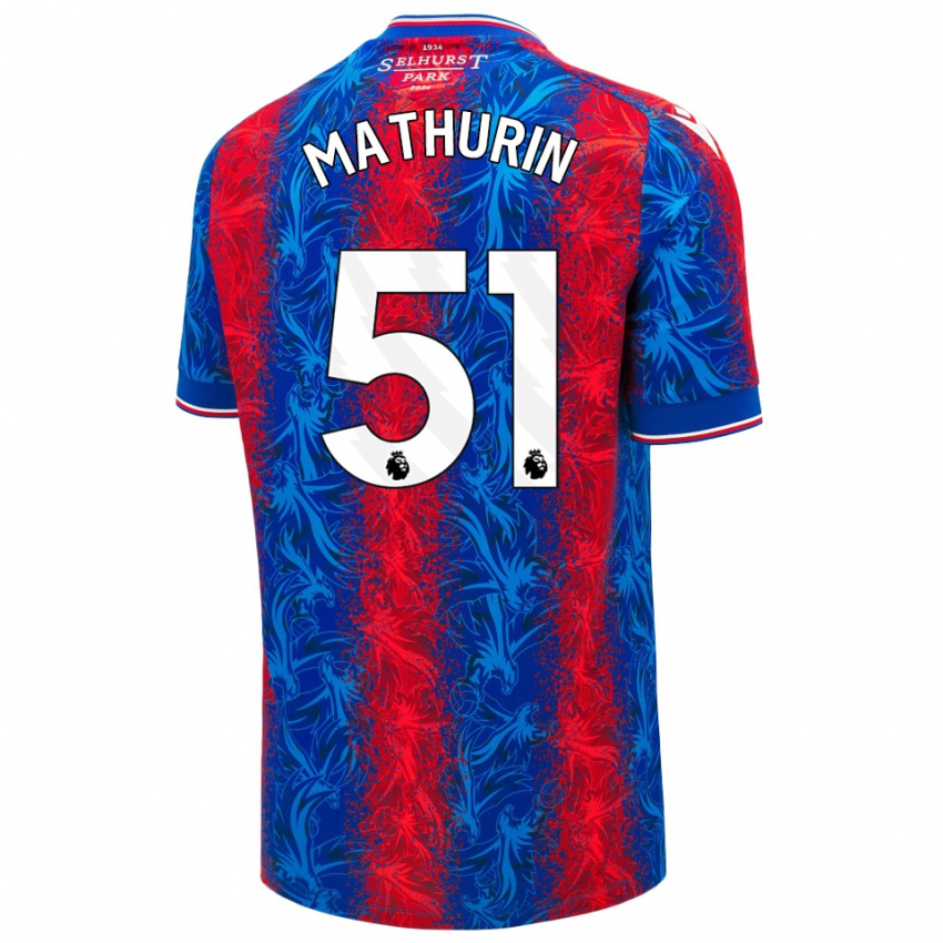 Uomo Maglia Roshaun Mathurin #51 Strisce Rosso Blu Kit Gara Home 2024/25 Maglietta