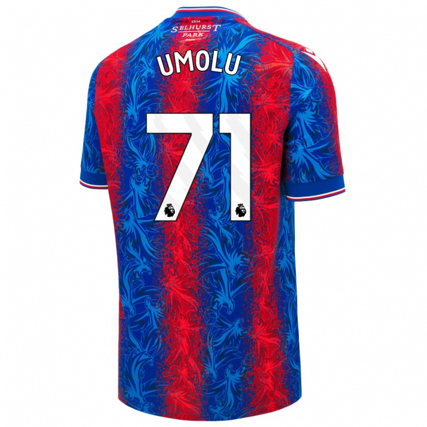 Uomo Maglia Jemiah Umolu #71 Strisce Rosso Blu Kit Gara Home 2024/25 Maglietta