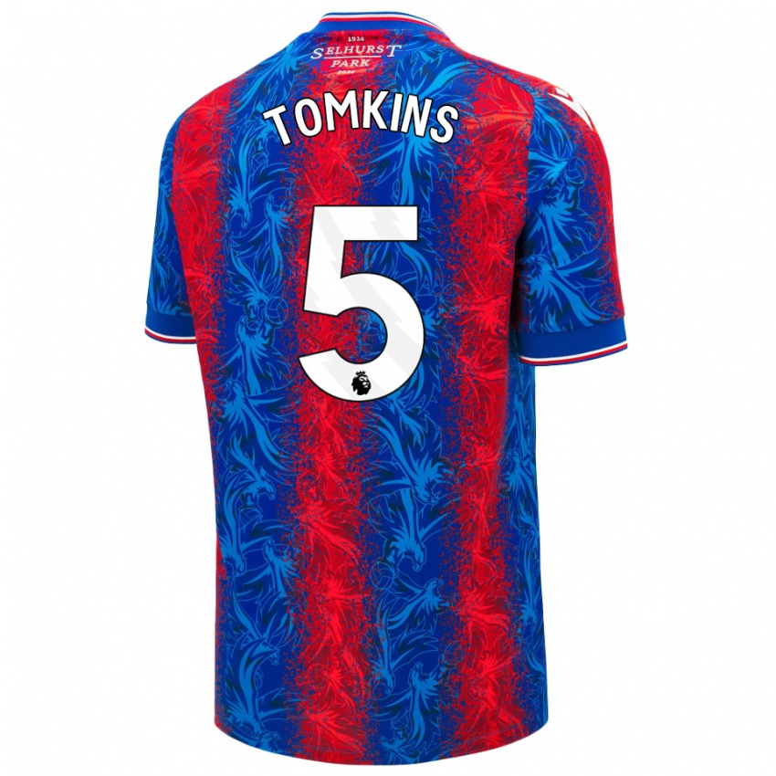 Uomo Maglia James Tomkins #5 Strisce Rosso Blu Kit Gara Home 2024/25 Maglietta