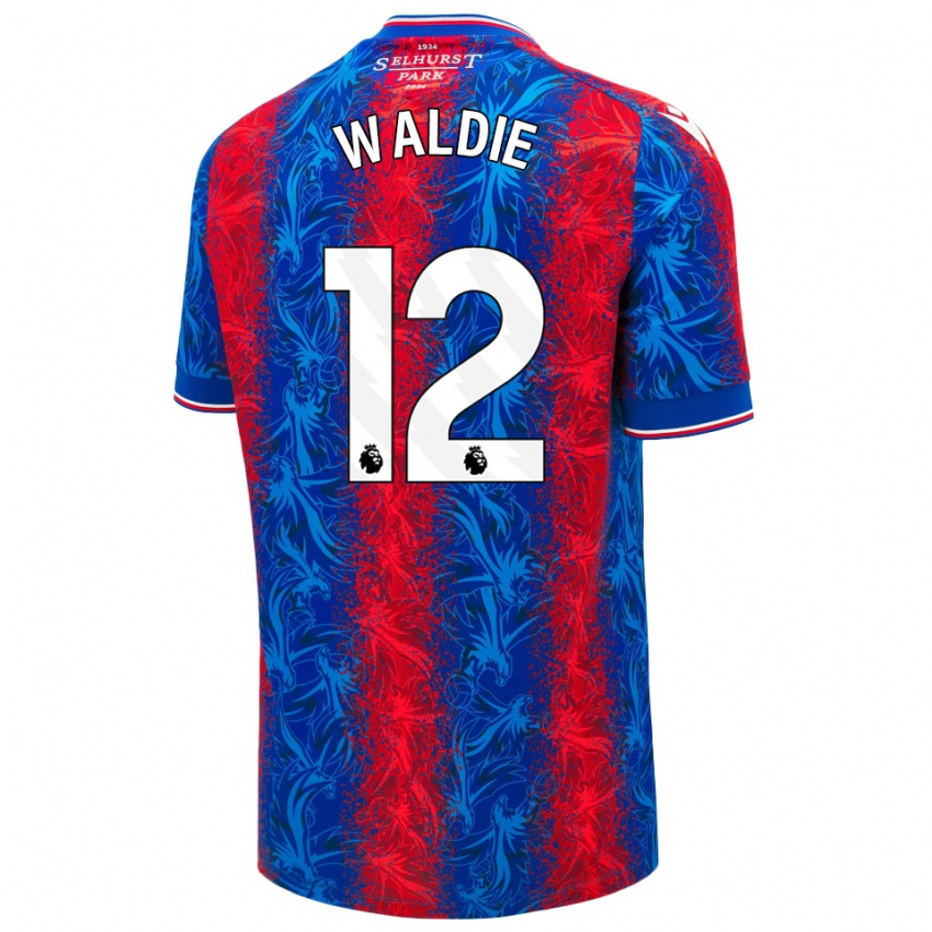 Uomo Maglia Lizzie Waldie #12 Strisce Rosso Blu Kit Gara Home 2024/25 Maglietta