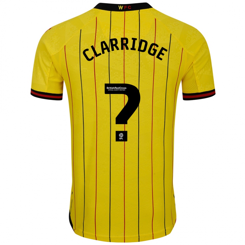 Uomo Maglia James Clarridge #0 Giallo Nero Kit Gara Home 2024/25 Maglietta