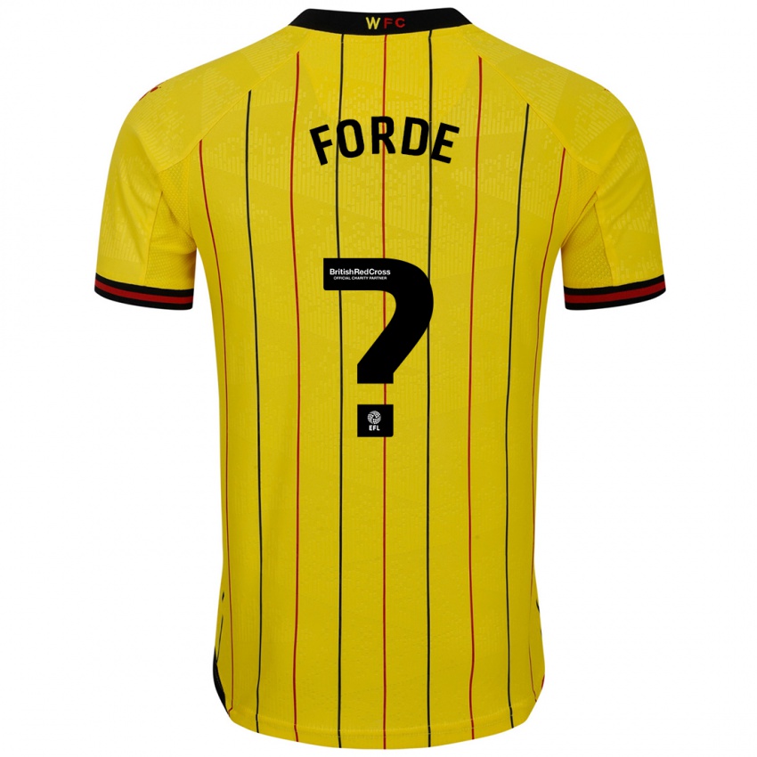 Uomo Maglia Shaqai Forde #0 Giallo Nero Kit Gara Home 2024/25 Maglietta