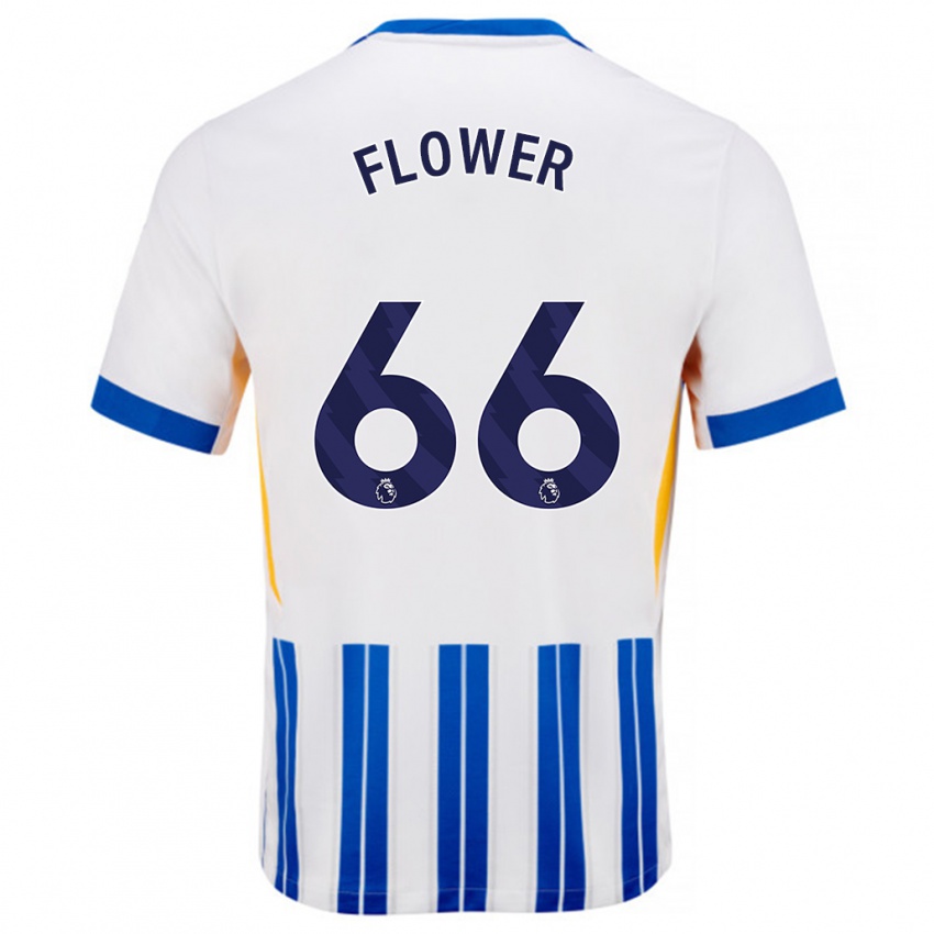 Uomo Maglia Louis Flower #66 Bianco Blu A Righe Kit Gara Home 2024/25 Maglietta