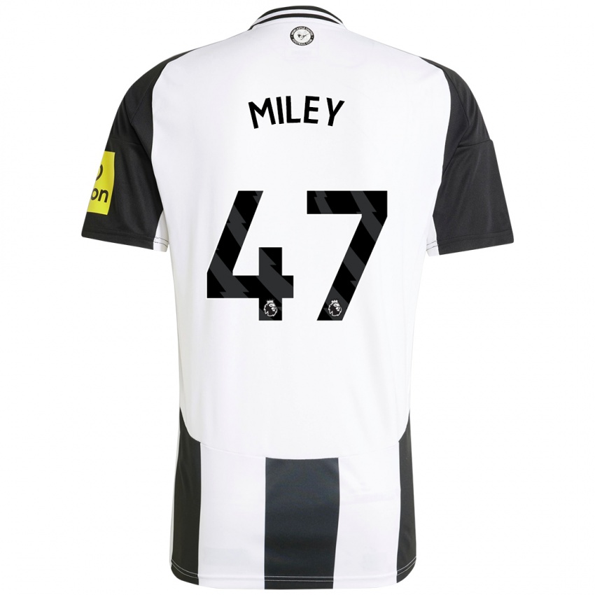 Uomo Maglia Jamie Miley #47 Bianco Nero Kit Gara Home 2024/25 Maglietta