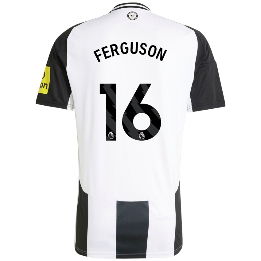 Uomo Maglia Becky Ferguson #16 Bianco Nero Kit Gara Home 2024/25 Maglietta