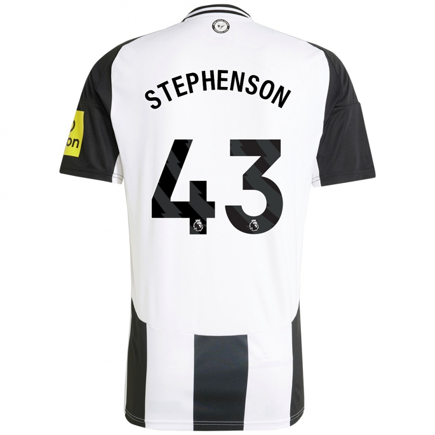 Uomo Maglia Dylan Stephenson #43 Bianco Nero Kit Gara Home 2024/25 Maglietta