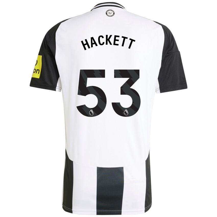 Uomo Maglia Jordan Hackett #53 Bianco Nero Kit Gara Home 2024/25 Maglietta