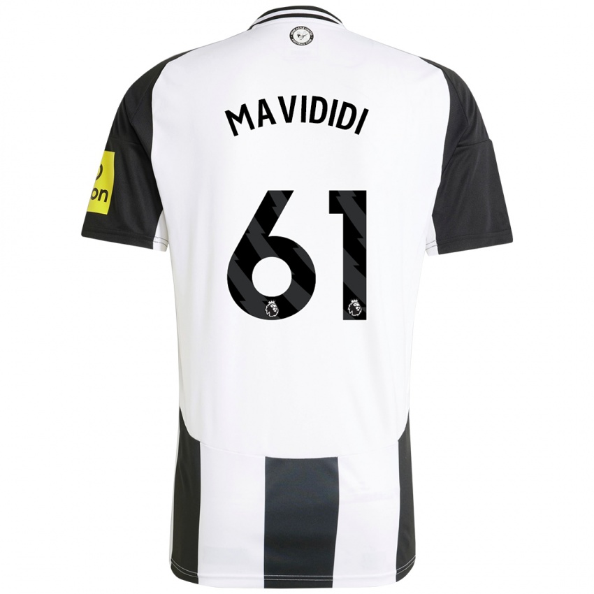 Uomo Maglia Shaun Mavididi #61 Bianco Nero Kit Gara Home 2024/25 Maglietta