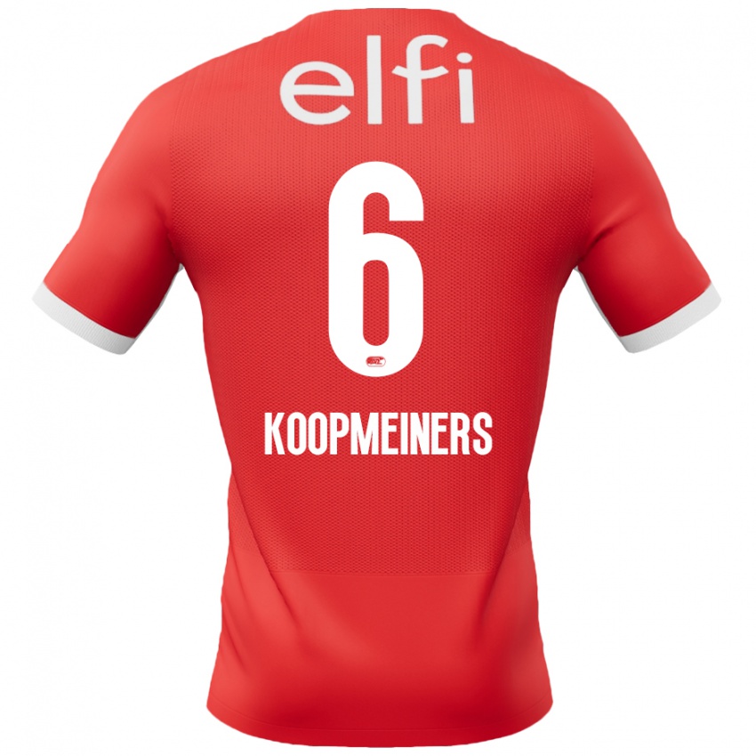 Uomo Maglia Peer Koopmeiners #6 Rosso Bianco Kit Gara Home 2024/25 Maglietta