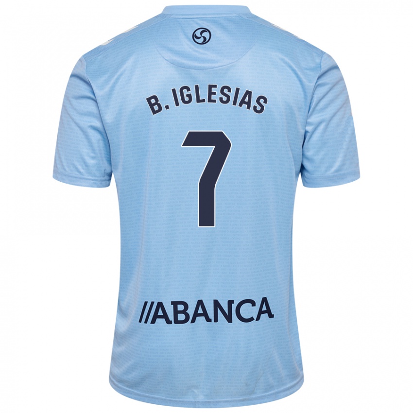 Uomo Maglia Borja Iglesias #7 Celeste Kit Gara Home 2024/25 Maglietta