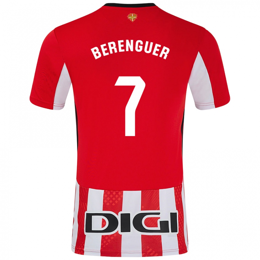 Uomo Maglia Alex Berenguer #7 Rosso Bianco Kit Gara Home 2024/25 Maglietta