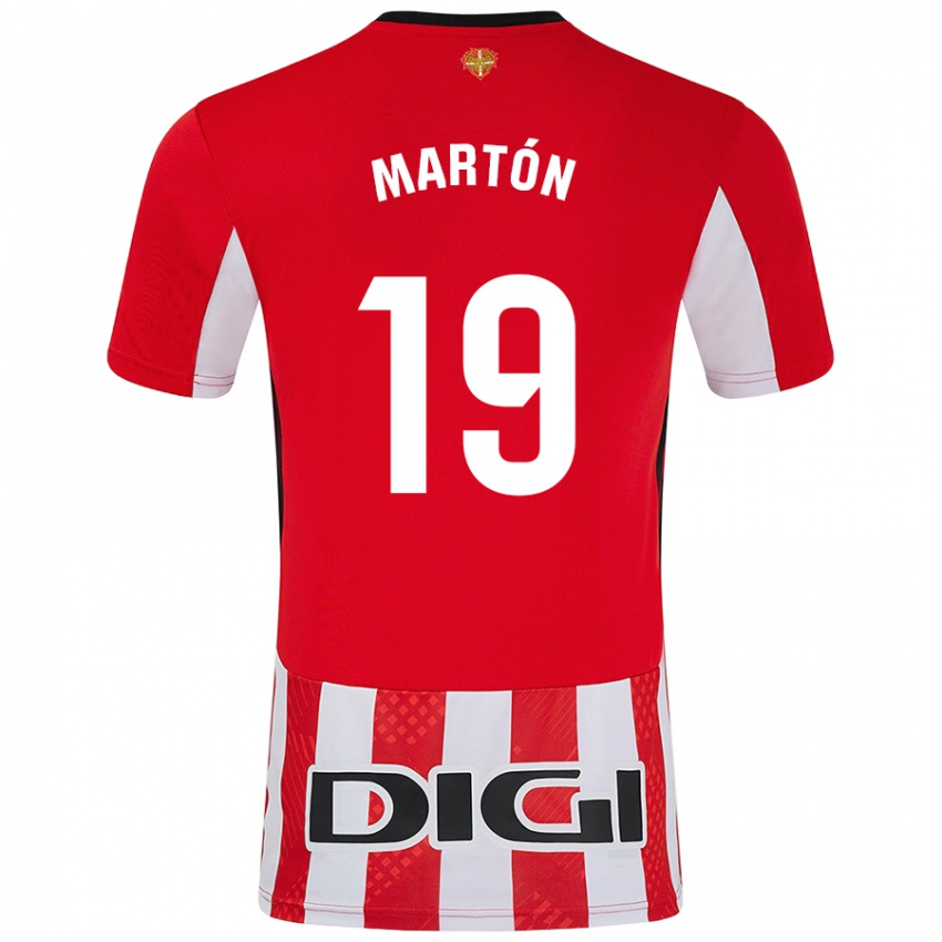 Uomo Maglia Javier Marton #19 Rosso Bianco Kit Gara Home 2024/25 Maglietta