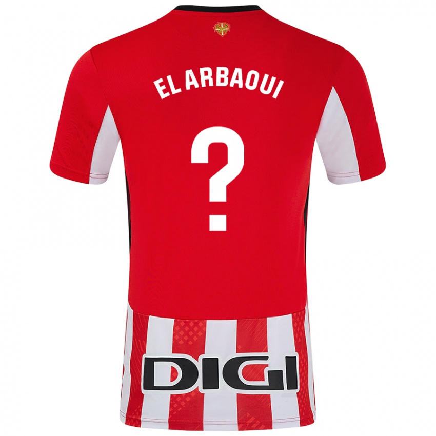 Uomo Maglia Ilyas El Arbaoui #0 Rosso Bianco Kit Gara Home 2024/25 Maglietta