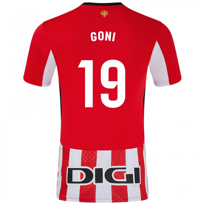 Uomo Maglia Marcos Goñi #19 Rosso Bianco Kit Gara Home 2024/25 Maglietta