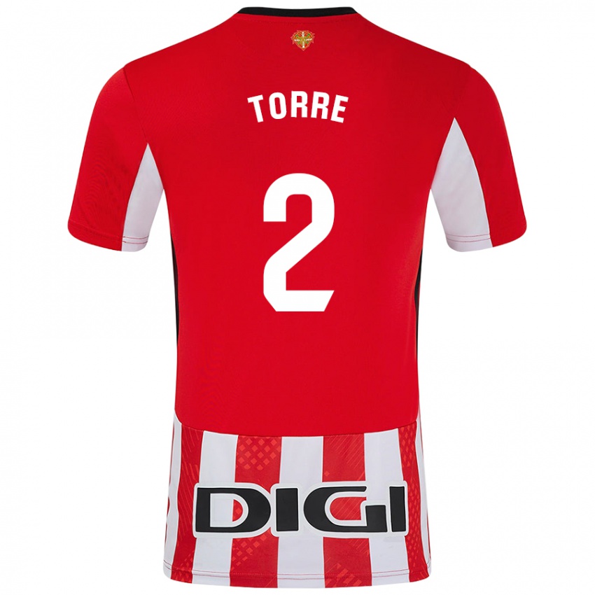 Uomo Maglia Maddi Torre #2 Rosso Bianco Kit Gara Home 2024/25 Maglietta