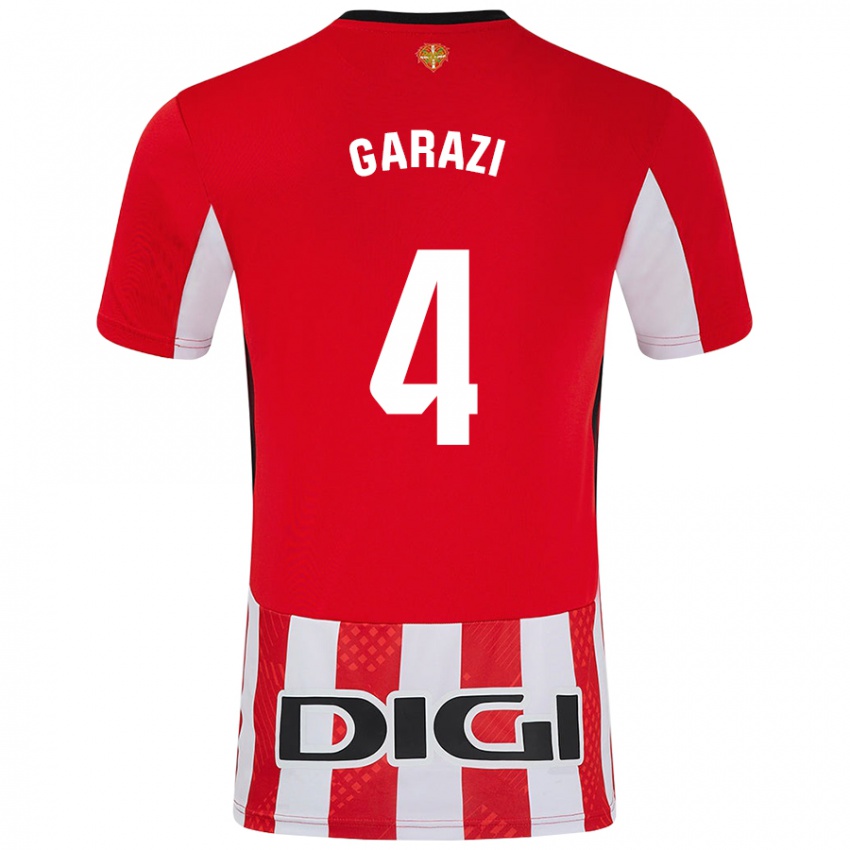 Uomo Maglia Garazi #4 Rosso Bianco Kit Gara Home 2024/25 Maglietta