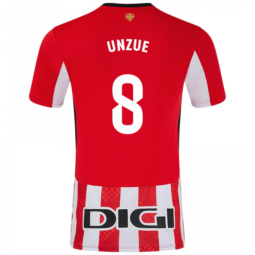 Uomo Maglia Marta Unzué #8 Rosso Bianco Kit Gara Home 2024/25 Maglietta