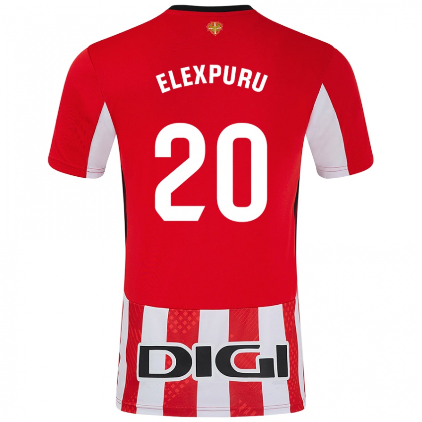 Uomo Maglia Ane Elexpuru Añorga #20 Rosso Bianco Kit Gara Home 2024/25 Maglietta