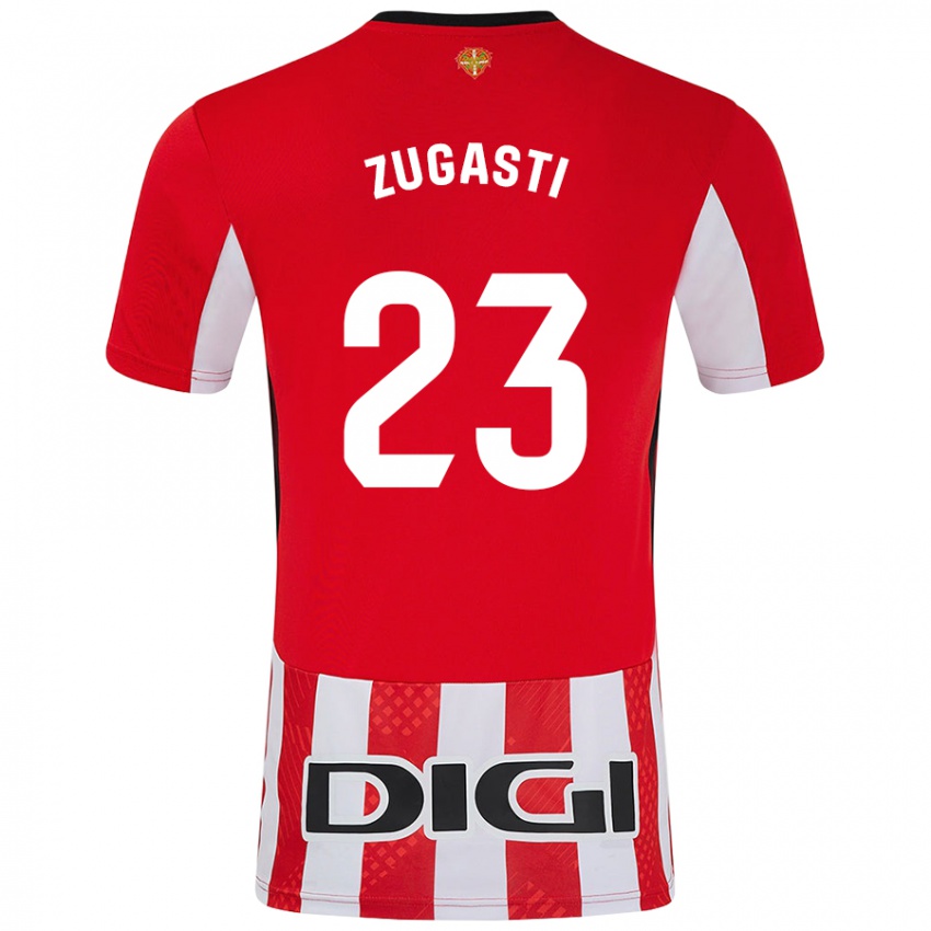 Uomo Maglia Patricia Zugasti Oses #23 Rosso Bianco Kit Gara Home 2024/25 Maglietta