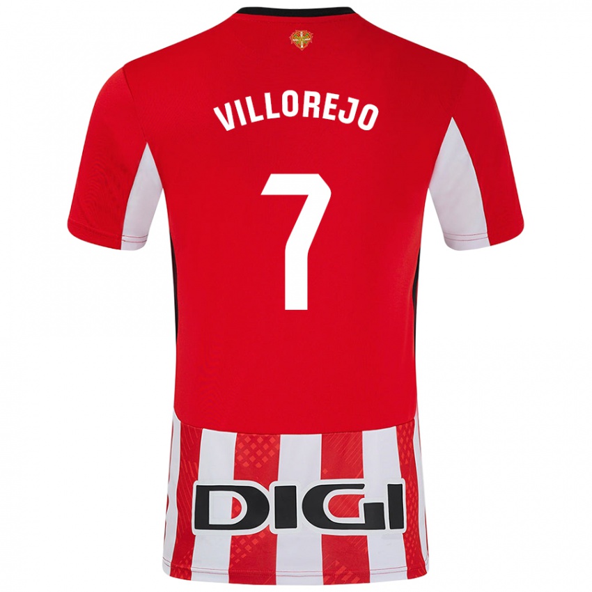 Uomo Maglia Ardaitz Villorejo #7 Rosso Bianco Kit Gara Home 2024/25 Maglietta