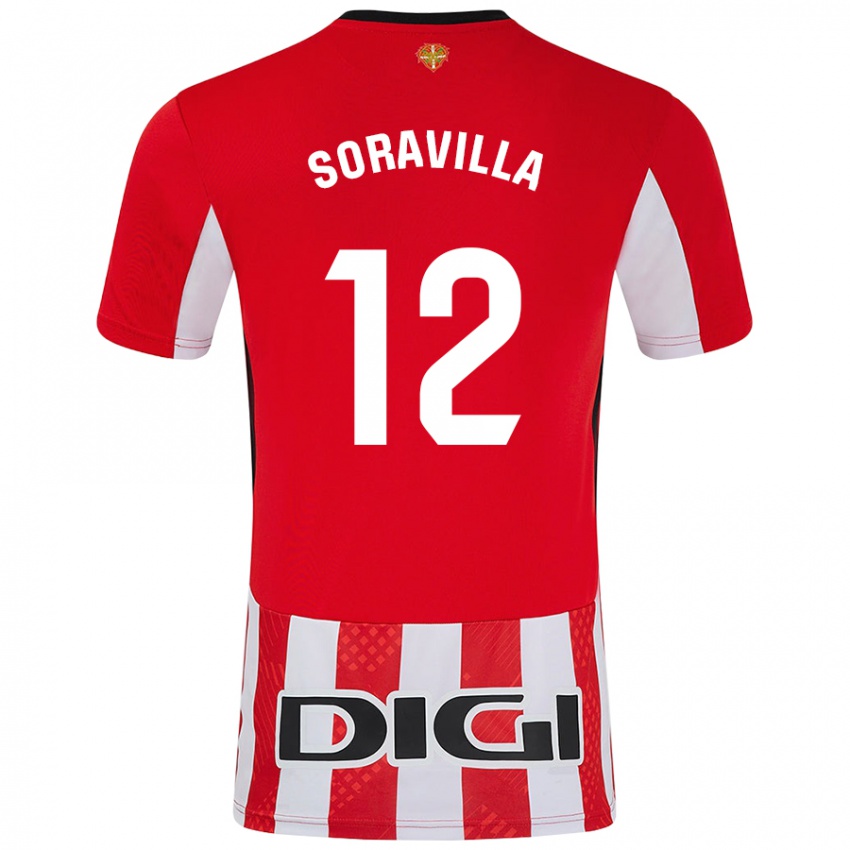 Uomo Maglia Ander Soravilla #12 Rosso Bianco Kit Gara Home 2024/25 Maglietta