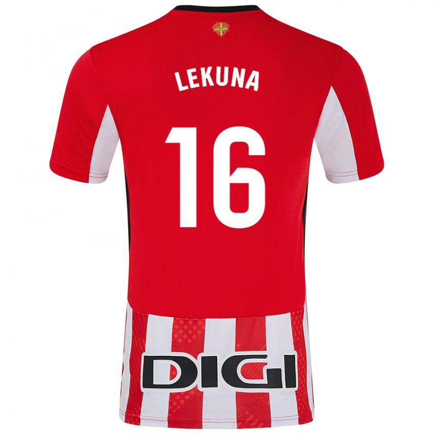 Uomo Maglia Adrián Lekuna #16 Rosso Bianco Kit Gara Home 2024/25 Maglietta