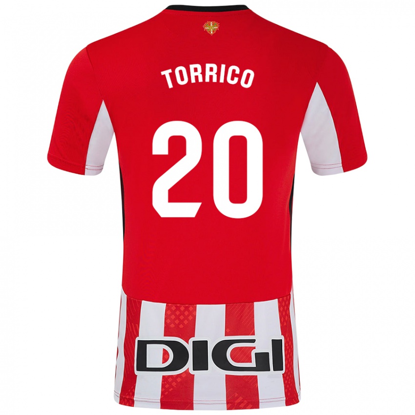 Uomo Maglia Aitor Torrico #20 Rosso Bianco Kit Gara Home 2024/25 Maglietta