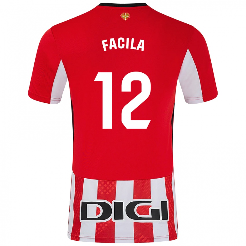 Uomo Maglia Garazi Facila #12 Rosso Bianco Kit Gara Home 2024/25 Maglietta