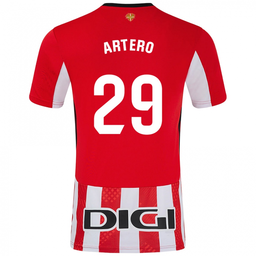 Uomo Maglia Marina Artero Moreno #29 Rosso Bianco Kit Gara Home 2024/25 Maglietta