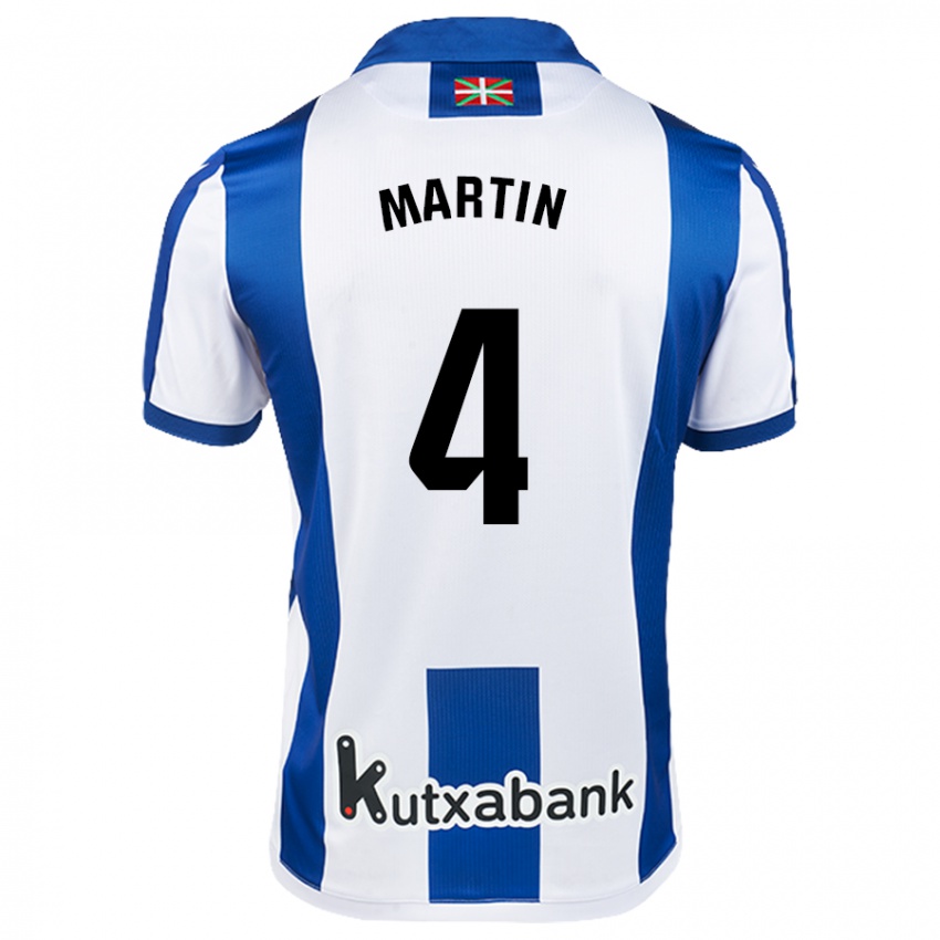 Uomo Maglia Jon Martín #4 Bianco Blu Kit Gara Home 2024/25 Maglietta