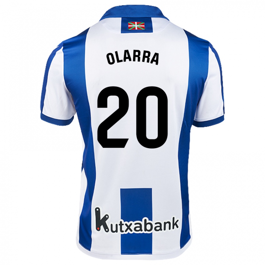 Uomo Maglia Aimar Olarra #20 Bianco Blu Kit Gara Home 2024/25 Maglietta