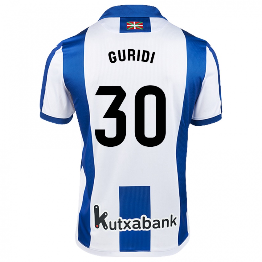 Uomo Maglia Elene Guridi Mesonero #30 Bianco Blu Kit Gara Home 2024/25 Maglietta