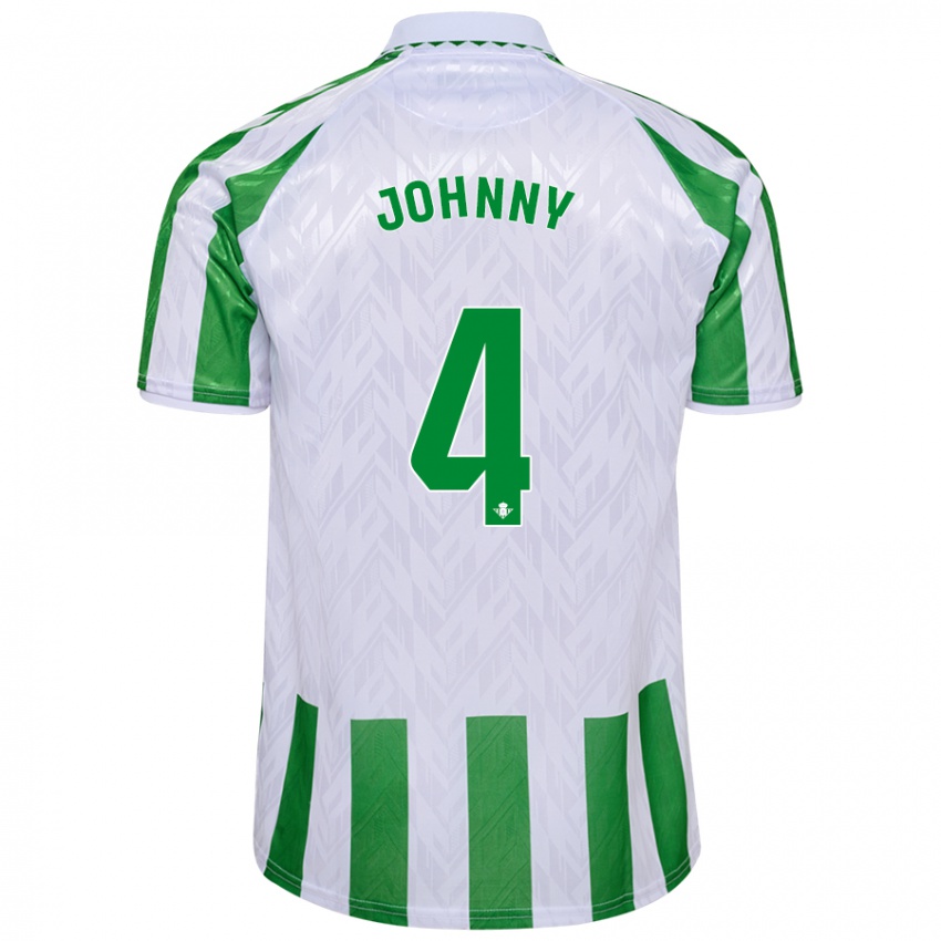 Uomo Maglia Johnny Cardoso #4 Verde Bianco A Righe Kit Gara Home 2024/25 Maglietta