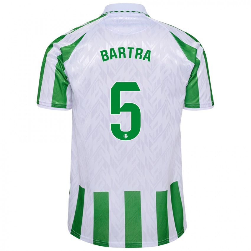 Uomo Maglia Marc Bartra #5 Verde Bianco A Righe Kit Gara Home 2024/25 Maglietta