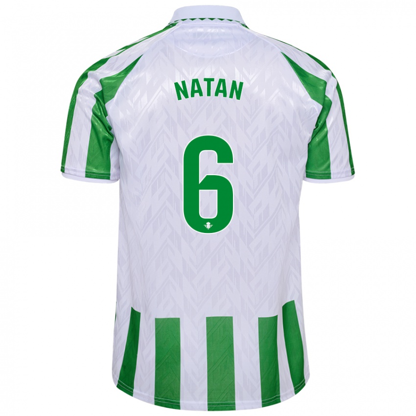 Uomo Maglia Natan #6 Verde Bianco A Righe Kit Gara Home 2024/25 Maglietta