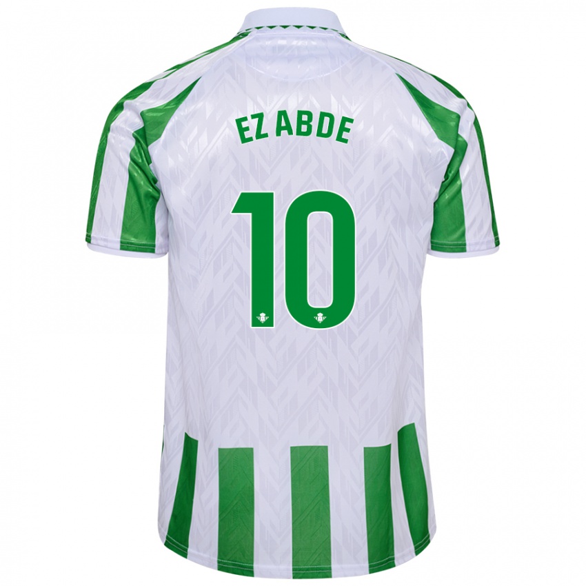 Uomo Maglia Abde Ezzalzouli #10 Verde Bianco A Righe Kit Gara Home 2024/25 Maglietta