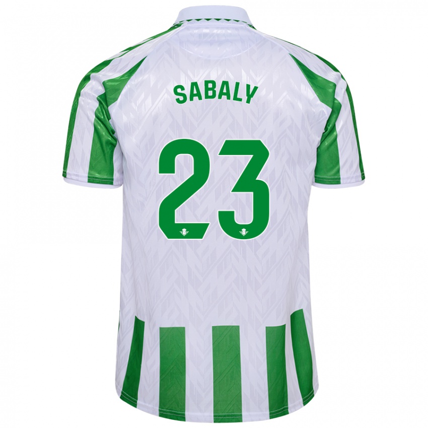 Uomo Maglia Youssouf Sabaly #23 Verde Bianco A Righe Kit Gara Home 2024/25 Maglietta