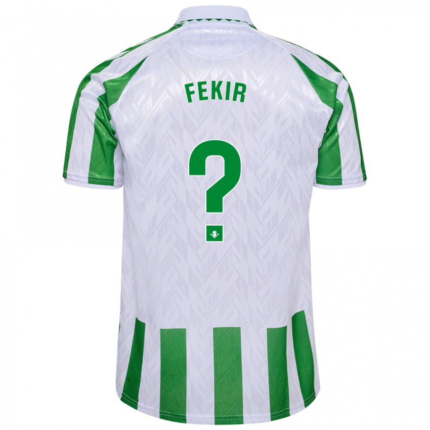 Uomo Maglia Yassin Fekir #0 Verde Bianco A Righe Kit Gara Home 2024/25 Maglietta