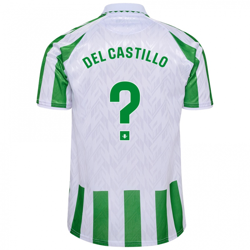 Uomo Maglia Gonzalo Del Castillo #0 Verde Bianco A Righe Kit Gara Home 2024/25 Maglietta