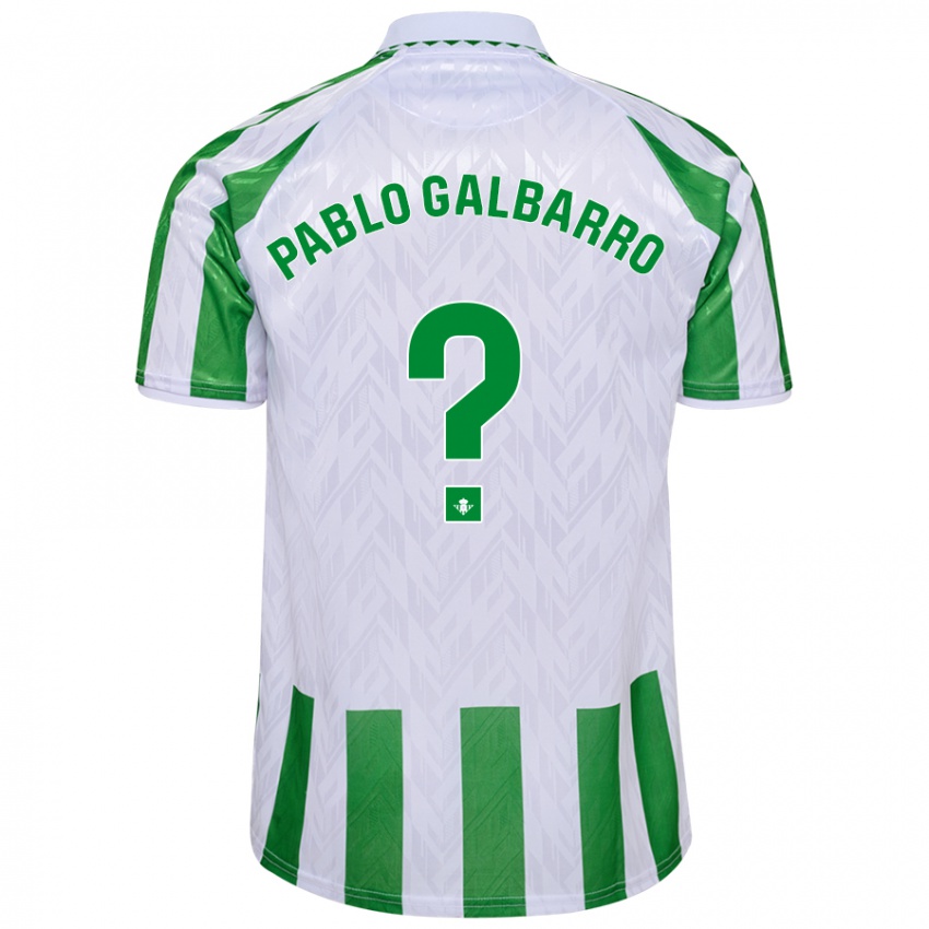 Uomo Maglia Juan Pablo Galbarro #0 Verde Bianco A Righe Kit Gara Home 2024/25 Maglietta