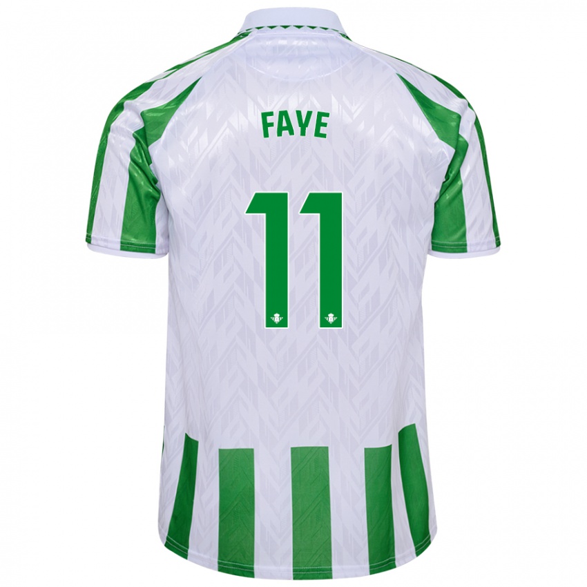 Uomo Maglia Souleymane Faye #11 Verde Bianco A Righe Kit Gara Home 2024/25 Maglietta