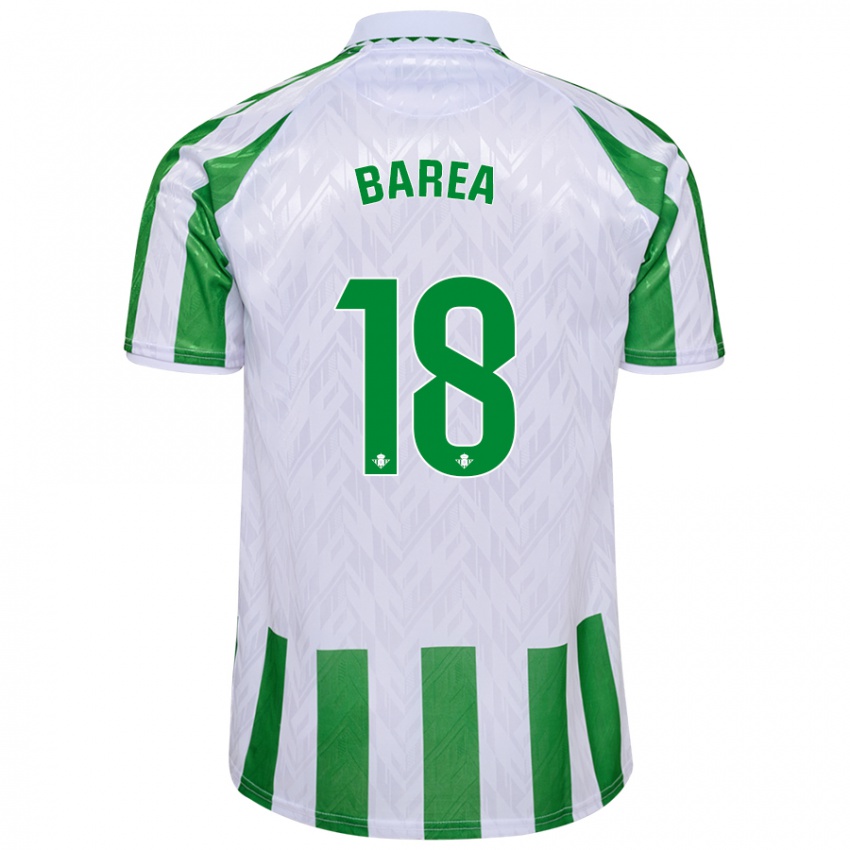 Uomo Maglia Ismael Barea #18 Verde Bianco A Righe Kit Gara Home 2024/25 Maglietta