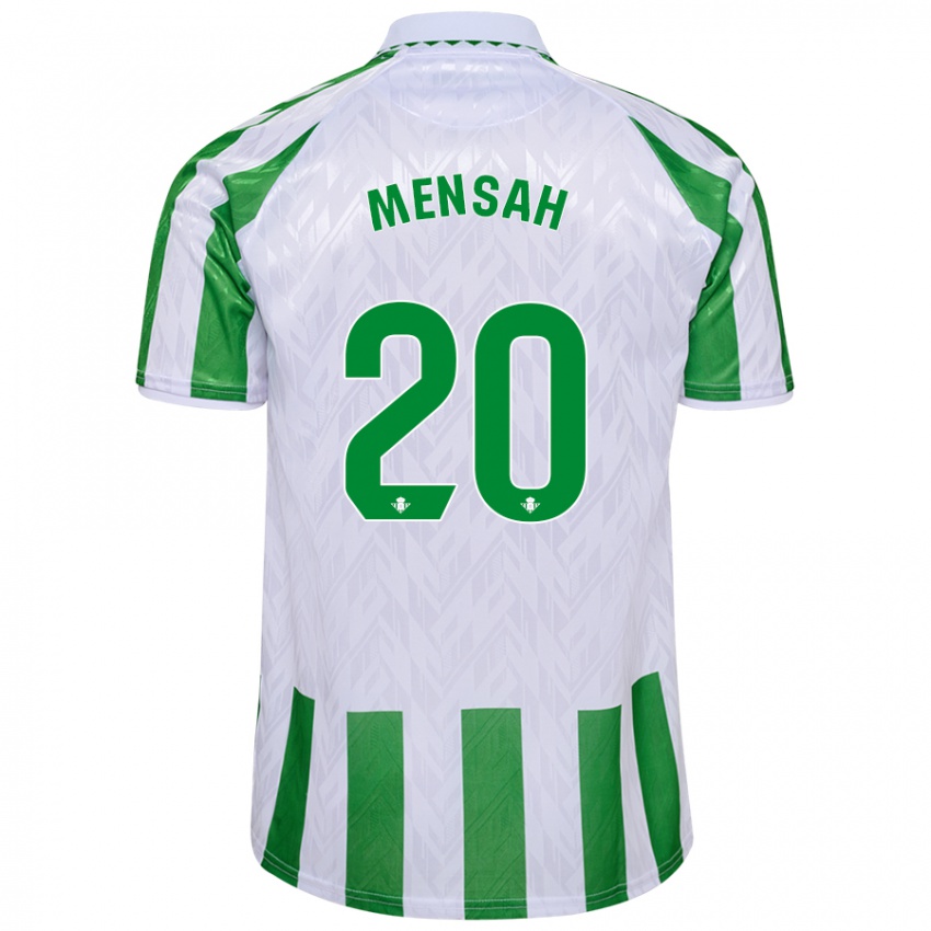 Uomo Maglia Mawuli Mensah #20 Verde Bianco A Righe Kit Gara Home 2024/25 Maglietta