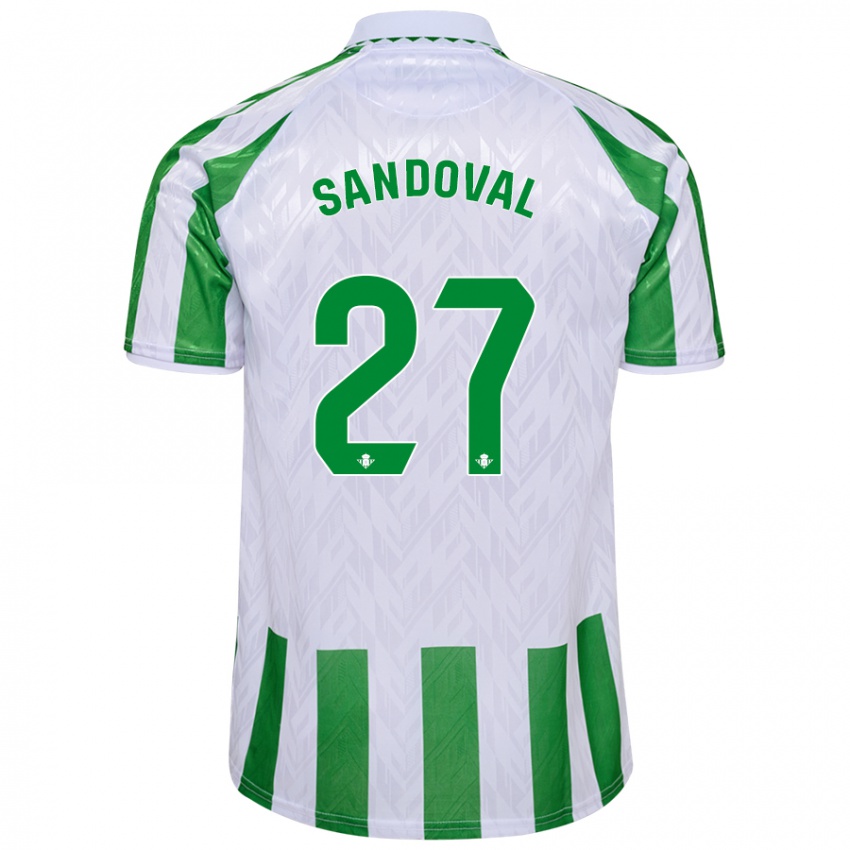 Uomo Maglia Keimer Sandoval #27 Verde Bianco A Righe Kit Gara Home 2024/25 Maglietta