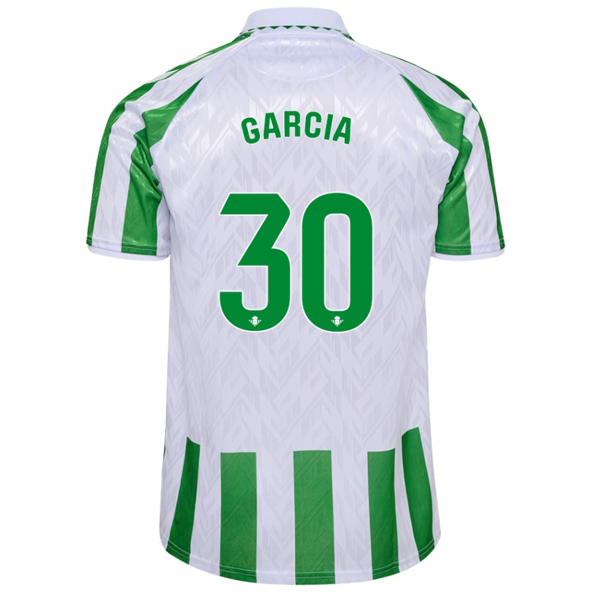 Uomo Maglia Germán García #30 Verde Bianco A Righe Kit Gara Home 2024/25 Maglietta