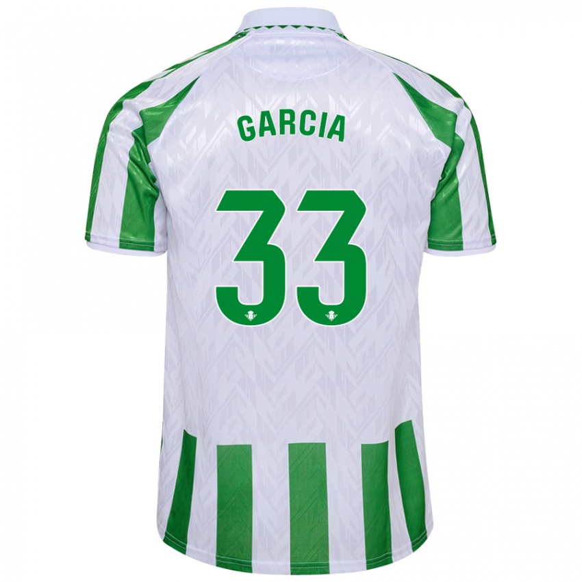 Uomo Maglia Pablo García #33 Verde Bianco A Righe Kit Gara Home 2024/25 Maglietta