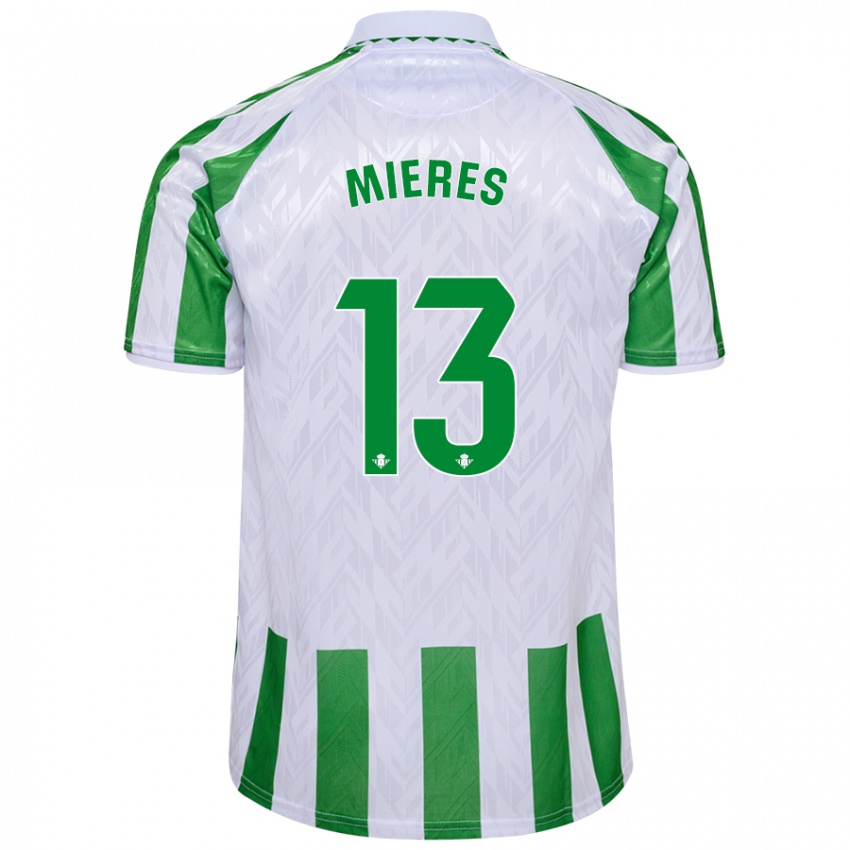 Uomo Maglia Malena Mieres García #13 Verde Bianco A Righe Kit Gara Home 2024/25 Maglietta