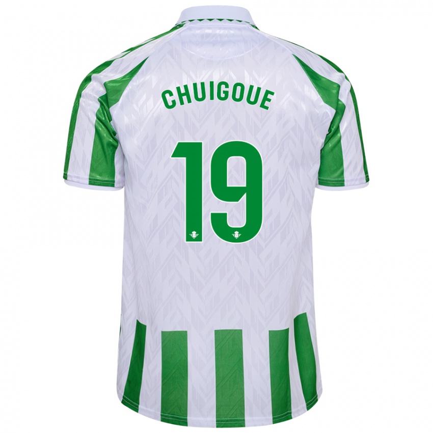 Uomo Maglia Dorine Chuigoué #19 Verde Bianco A Righe Kit Gara Home 2024/25 Maglietta