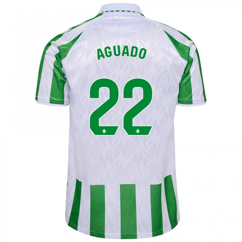 Uomo Maglia Julia Aguado Fernández #22 Verde Bianco A Righe Kit Gara Home 2024/25 Maglietta