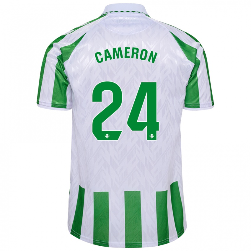 Uomo Maglia Tiffany Devonna Cameron #24 Verde Bianco A Righe Kit Gara Home 2024/25 Maglietta